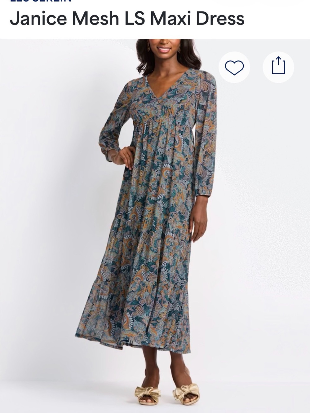 Blue Paisley V‑Neck Maxi Dress